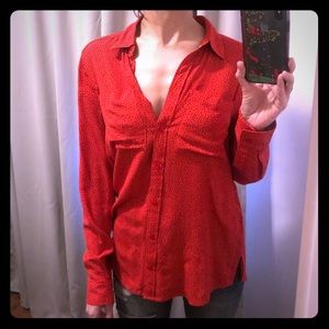 Express | Collared Dotted Boyfriend Top